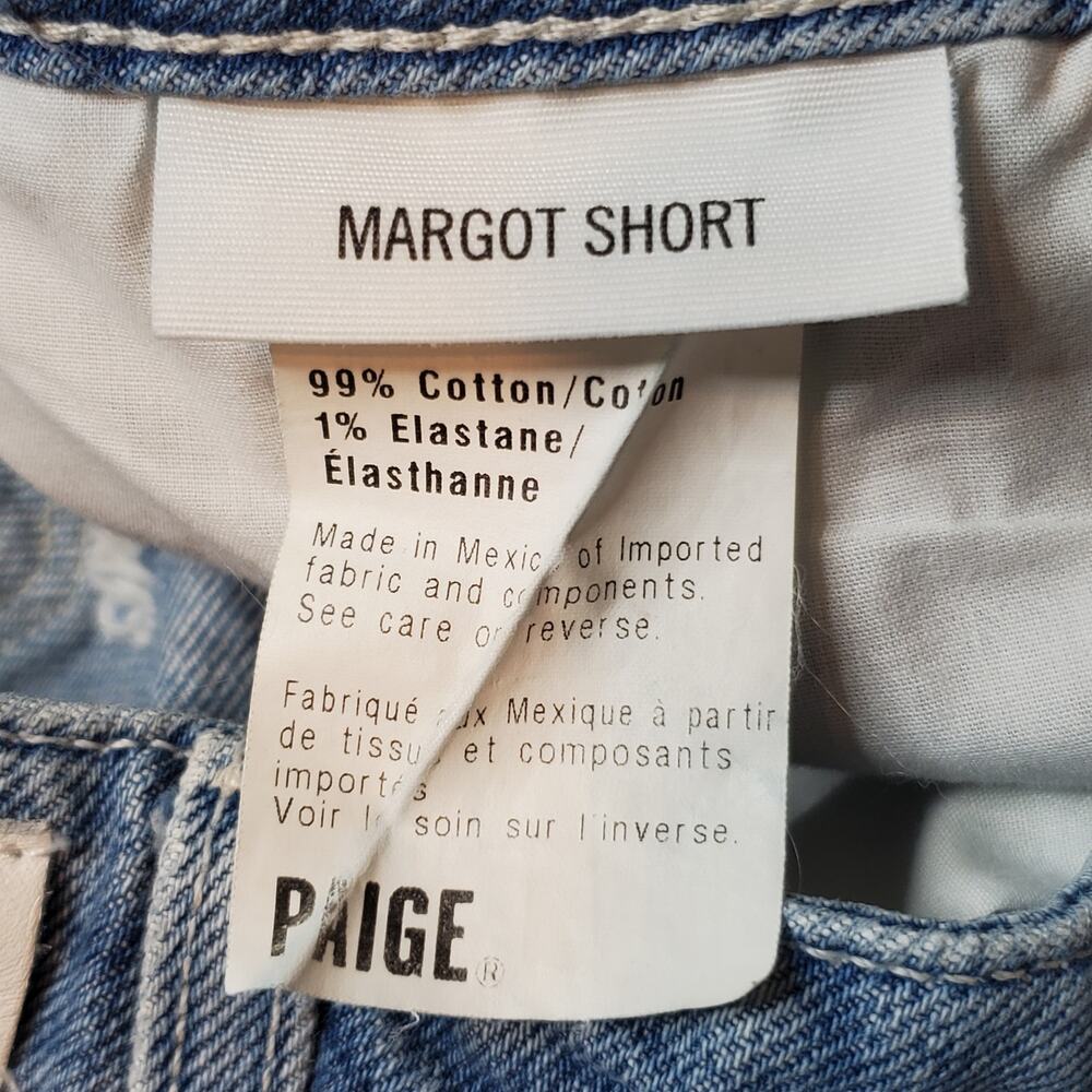 Paige Women's Size 28 Margot Denim Cutoff Jean Shorts High Rise Blue - Picture 5 of 7